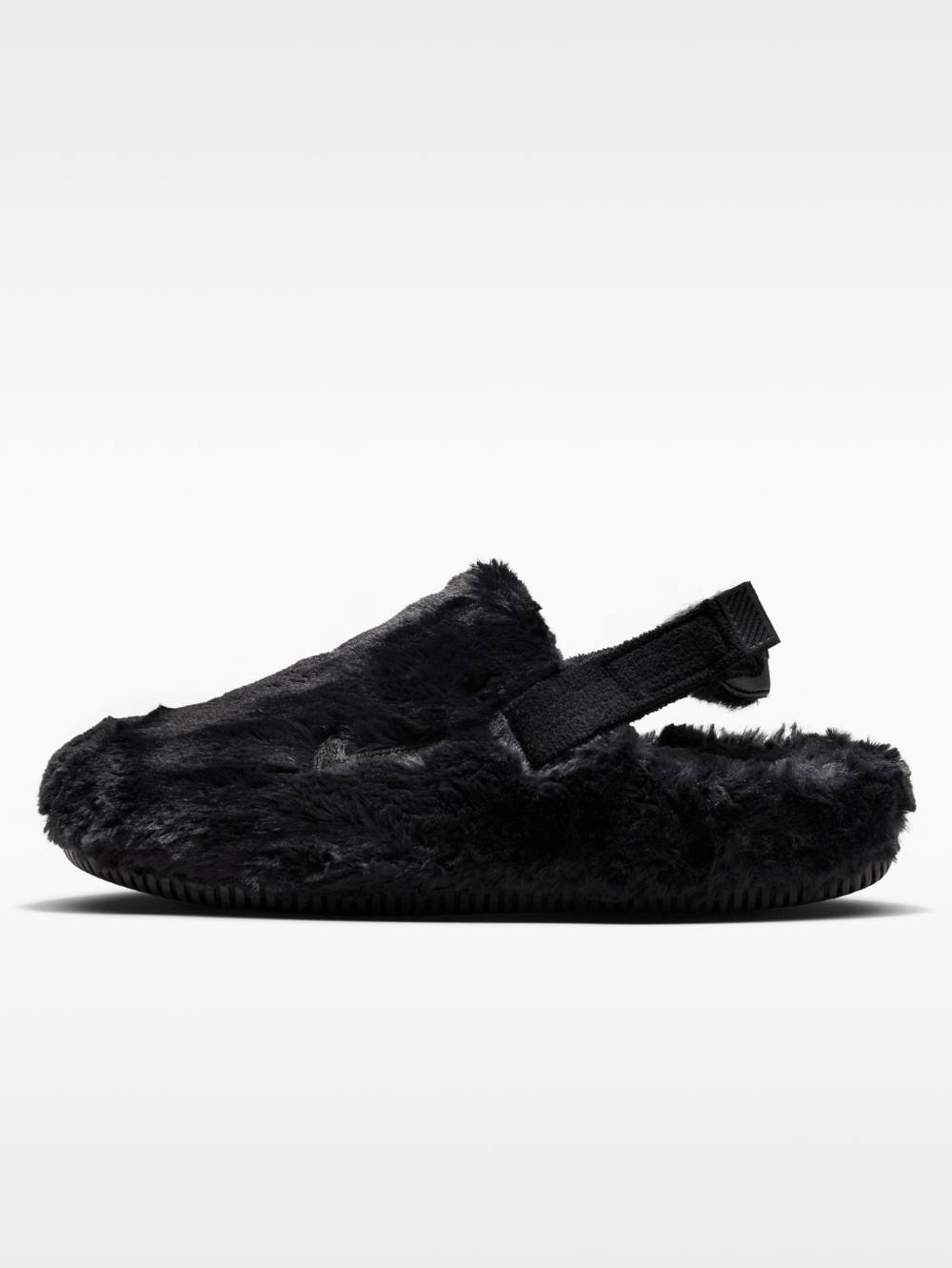 Nike Calm SE Black Faux Fur Sz 8